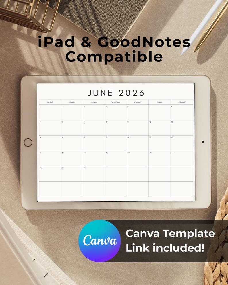 2026 Intentional Monthly Calendar | Minimal Elegant Layout | Printable ...