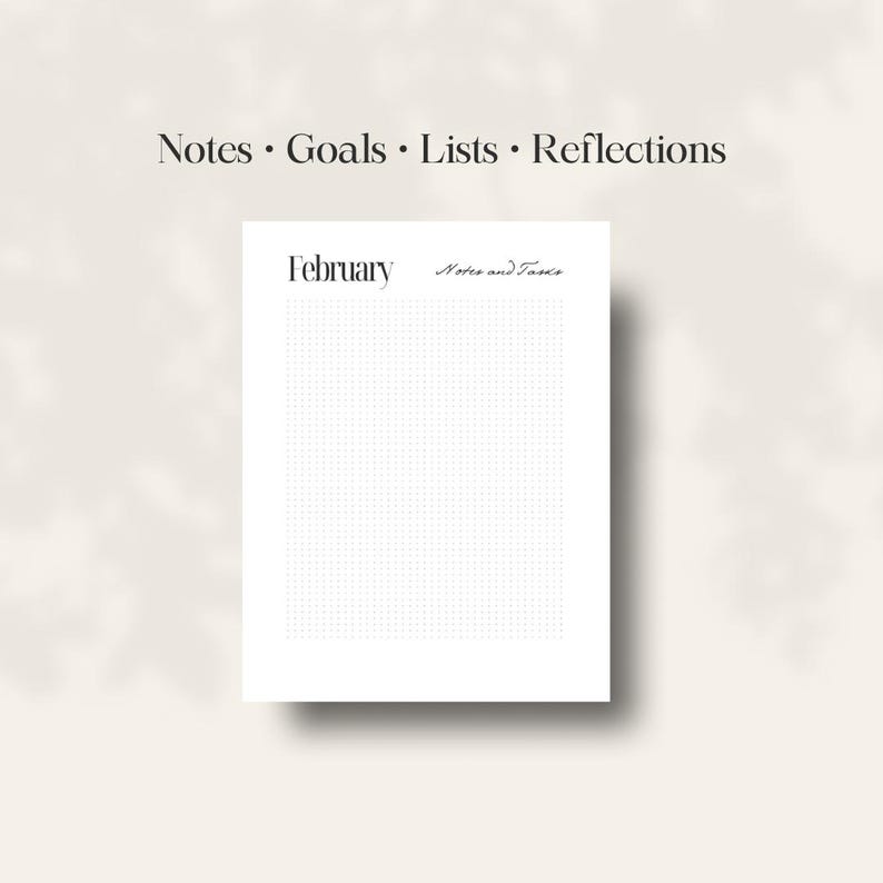 2026 Yearly Planner Printable | Minimalist Monthly Calendar + Notes ...
