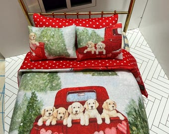 Miniature 1:12 scale bedding set