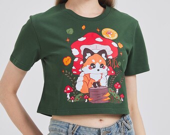 Forest Fox Cropped T-shirt | Crop Tee | Kawaii Style | 100