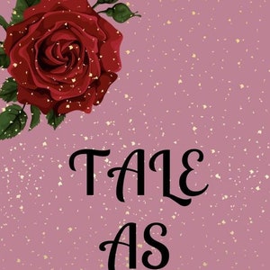 Beauty and the Beast Digital Bookmark, Tale as Old as Time, Canva template, printable Bookmarks, digital template