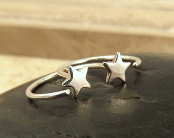 Sterling Silver Star Huggie Earrings: Tiny Celestial Hoops (4mm)