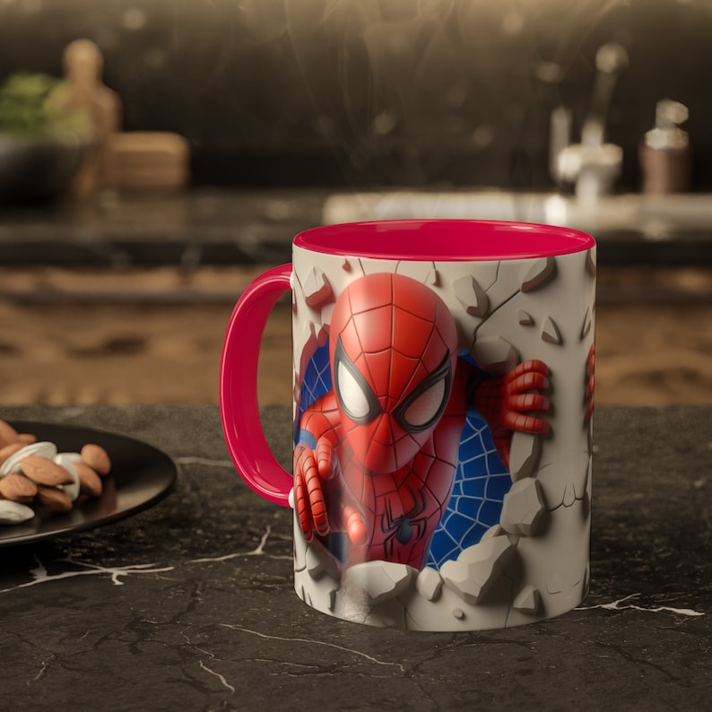 Spider-Man Coffee Mug 11oz, Marvel Mug, Hot Coco Mug, Superhero Mug Spider-Man Fan Gift Movie-Themed Mug, Spider-Man Merchandise, Heroic Mug image 1