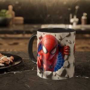 Spider-Man Coffee Mug 11oz, Marvel Mug, Hot Coco Mug, Superhero Mug Spider-Man Fan Gift Movie-Themed Mug, Spider-Man Merchandise, Heroic Mug image 2