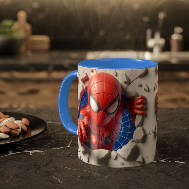 Spider-Man Coffee Mug 11oz, Marvel Mug, Hot Coco Mug, Superhero Mug Spider-Man Fan Gift Movie-Themed Mug, Spider-Man Merchandise, Heroic Mug image 4