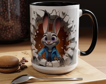 Judy Hopps Coffee Mug (15oz) 3D Design Mug, Kids Mug, Hot Coco Mug, Gift for Disney Fans, Disney Mug, Disney Merchandise, Judy Hopps 3D Mug