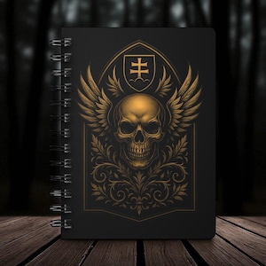 Gothic Skull Journal, Slowakisches Wappen, Dark Elegance Briefpapier