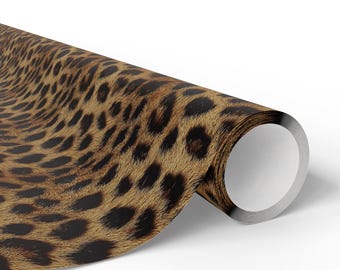 Chic Leopard Print Wrapping Paper, Stylish Gift Wrap for Birthdays, Holidays, Celebrations, Animal Print, Eco-Friendly