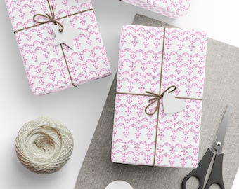 Pretty Pink Print Wrapping Paper, Stylish Gift Wrap for  Birthdays, Parties, Holidays, Celebrations, Unique Original Print, Eco-Friendly