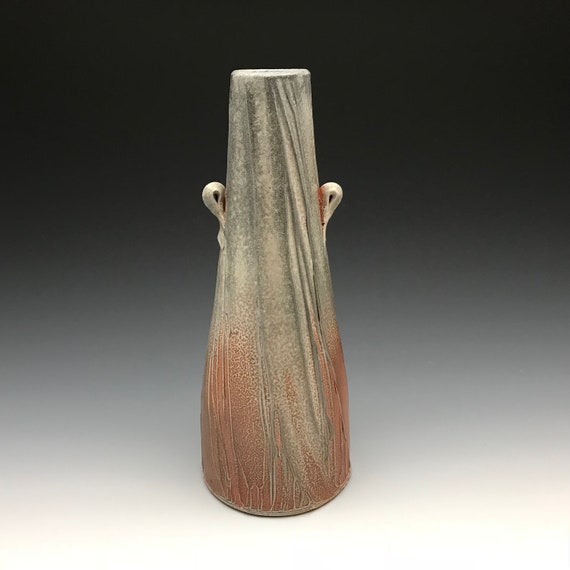 Tall Furrowed Vase Soda Fired Flower Vase 10 34 Inches Tall Ron Philbeck F6