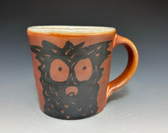 Owl -  Mug - Soda Fired Stoneware - 10 fl oz. - Ron Philbeck (42)