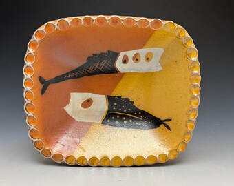 Fish - Rectangular Dish - Slab Construction - Soda Fired   (13)