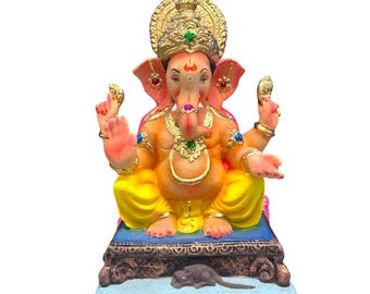 Paper Mache Ganesh Idol 16 Inch Festive EcoFriendly HomeDecor Housewarming Gifts
