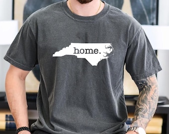Comfort Colors North Carolina Home Outline Tee, Vintage State Pride Shirt
