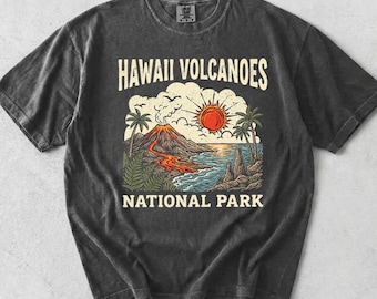 Hawaii Volcanoes National Park Vintage Graphic Tee, Comfort Colors Souvenir Shirt