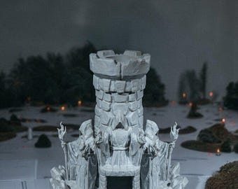 3D Printed Mad Wizard Dice Tower: Unpainted RPG Gaming Decor