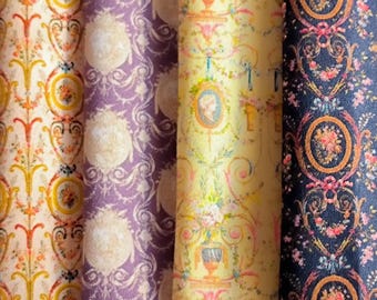 Printed Miniature Fabric , Pattern , For Dollhouses and Dioramas, 1/12 Scale