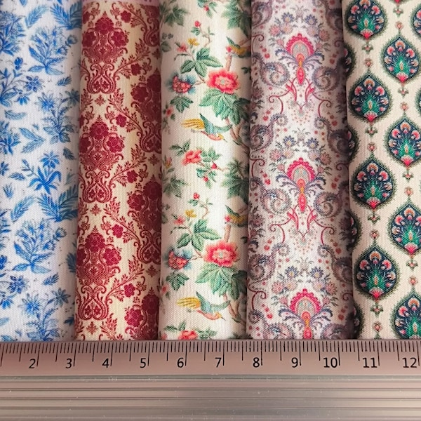 Tissu miniature imprimé | Motif | Pour maisons de poupées et dioramas / Échelle 1/12