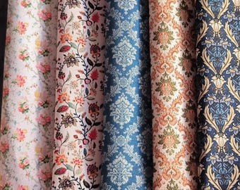 Printed Miniature Fabric |  Pattern | For Dollhouses and Dioramas / 1/12 Scale