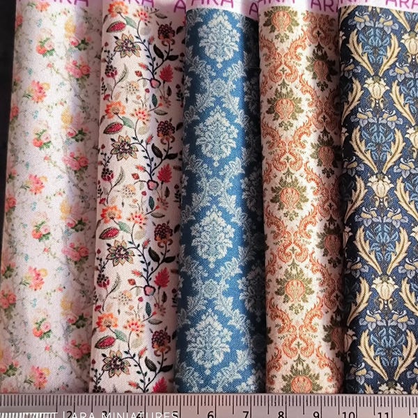 Tissu miniature imprimé | Motif | Pour maisons de poupées et dioramas / Échelle 1/12