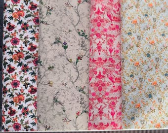 Printed Miniature Fabric , Pattern , For Dollhouses and Dioramas, 1/12 Scale