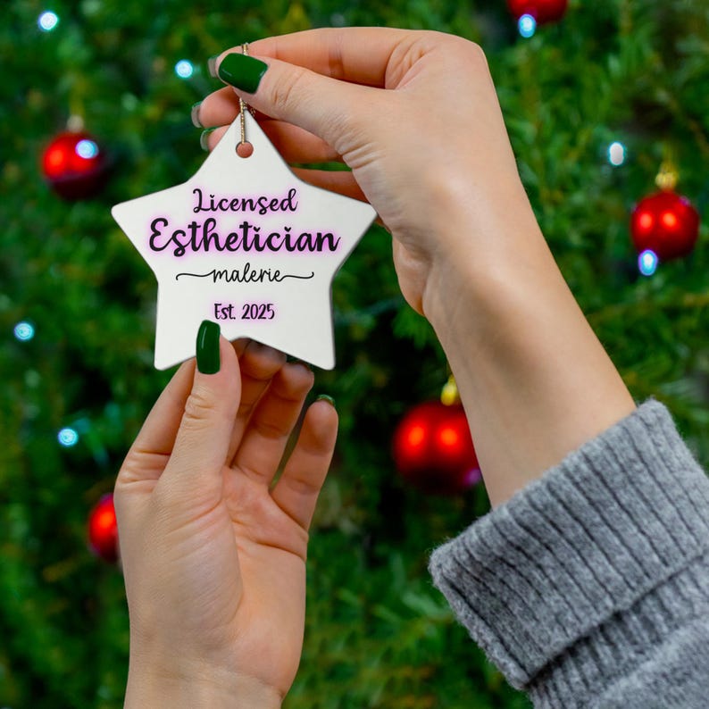 Personalized Esthetician Christmas Ornament: Skincare Gift, 2025 Graduate image 3