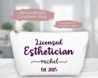 Personalized Esthetician Makeup Bag: Custom Cosmetic Organizer, Esthi Gift