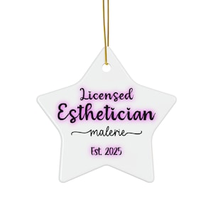 Personalized Esthetician Christmas Ornament: Skincare Gift, 2025 Graduate image 5