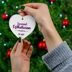 Personalized Esthetician Christmas Ornament: Skincare Gift, 2025 Graduate image 4