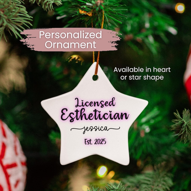 Personalized Esthetician Christmas Ornament: Skincare Gift, 2025 Graduate image 1