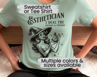 Witchy Esthetician Shirt: Spooky Skincare Gift, Beauty Salon Tee