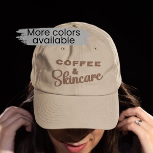 Coffee & Skincare Embroidered Dad Cap - Esthetician Gift