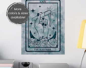 Wax Boss Tarot Card Poster: Watercolor Spa Decor