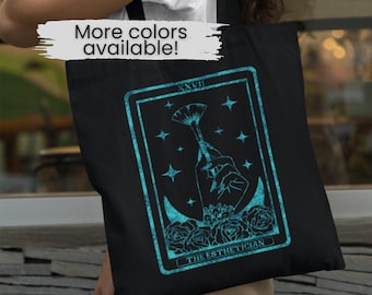 Esthetician Tarot Card Cotton Canvas Tote Bag, Skincare Gift, Aesthetician Skincare