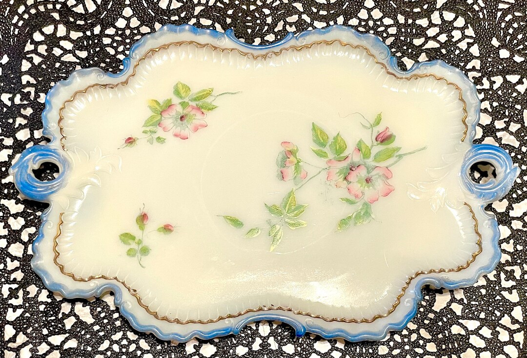1930s Milk Glass Serving Platter Etsy
