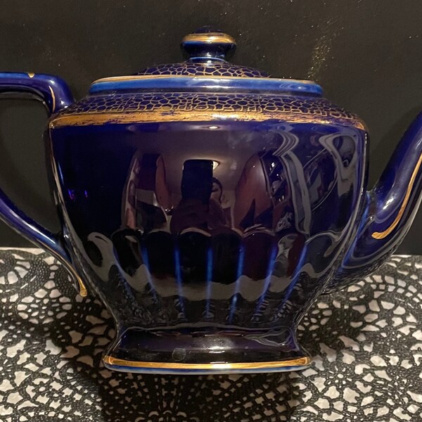 Cobalt Blue Hall Teapot Etsy