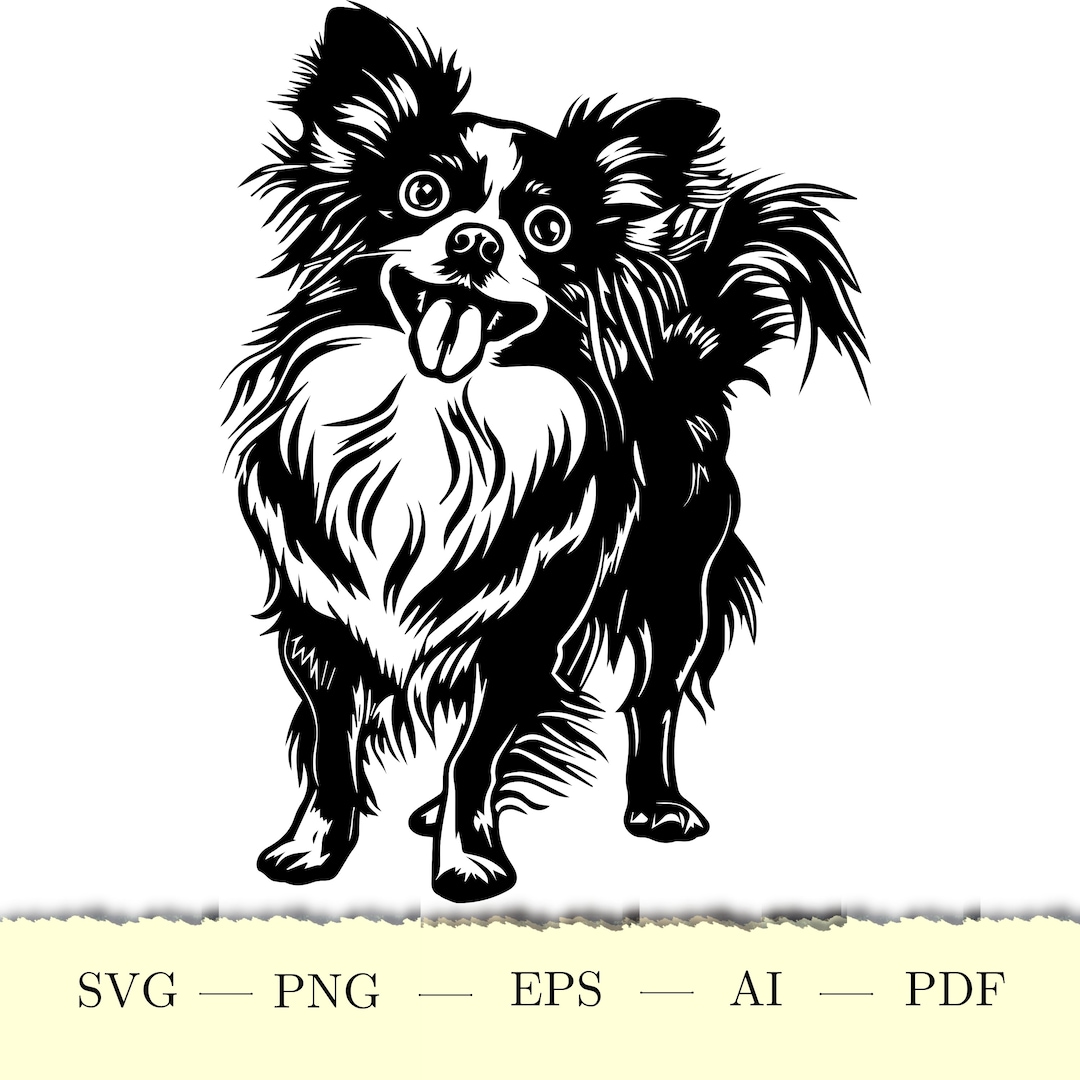 Papillion SVG , Cute Puppy , Dog Clipart , Dog Silhouette , Dog Png ...