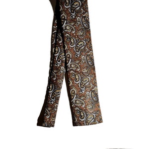 Vintage Rooster Tie in Paisley Print with Square Ends Gilbert&#39;s, South Bend, Indiana