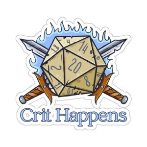 Naklejki Crit Happens DnD Kiss-Cut