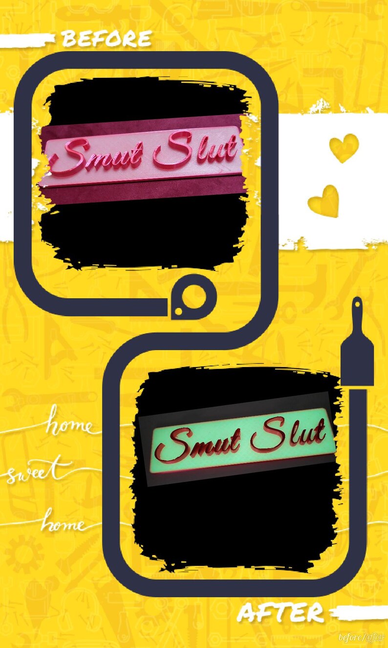 Smut Slut Sign to Make a Cozy Reading Atmosphere Multiple Colors
