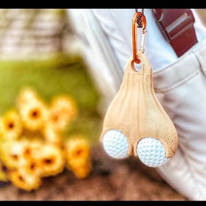 Golf Ball Sac Holder.  3D printed Realistic Golf Ball Holder Sac.  Father's Day,  Birthday For Him,  Golf Lover gift