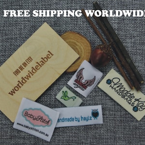 100 pcs custom Logo Artwork clothing fabric labels personalized woven garment sewing / knitting labels