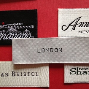 600 pcs custom letters only satin woven fabric garment clothing sewing labels / product tags image 3