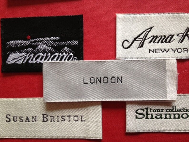 600 pcs custom letters only satin woven fabric garment clothing sewing labels / product tags image 3