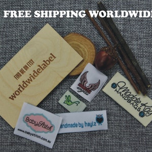 100 pcs custom LOGO woven clothing sewing labels / knitting personalized sew in fabric tags
