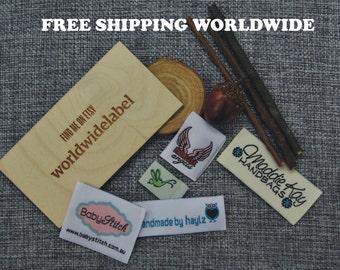 300 pcs Custom Woven labels Artwork logo Clothing Labels Personalized tags sew in fabric labels