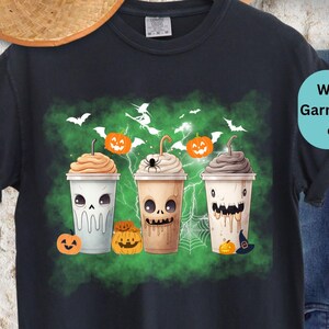 Skeleton Coffee Cups T-Shirt | Halloween Coffee Skull Tee | Spooky Skeleton Coffee Lover Shirt | Funny Fall Graphic  Unisex Tee Shirt Gift