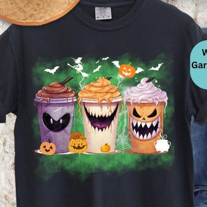 Skeleton Coffee Cups T-Shirt | Halloween Coffee Skull Tee | Spooky Skeleton Coffee Lover Shirt | Funny Fall Graphic  Unisex Tee Shirt Gift