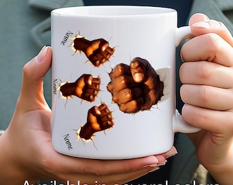 Personalized Family Mug with 3 Kids Names | Custom Mom and Dad Coffee Mug | Strong Parents Mug | Everyday & Holiday Gift | Custom Name Mug