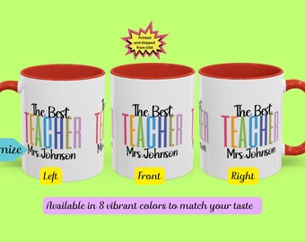 Personalized Teacher mug With Name, Favorite Teacher Valentine Cup, Best Teacher gift, teacher Appreciation    Gift,  Thank You teacher Gift
